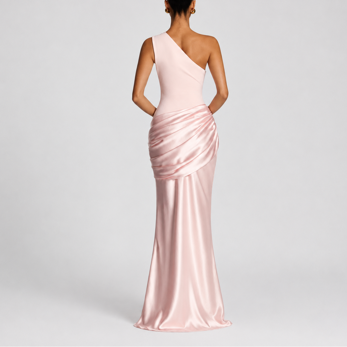 Women's Chic One Shoulder Maxi Dress Elegant Evening Party Look