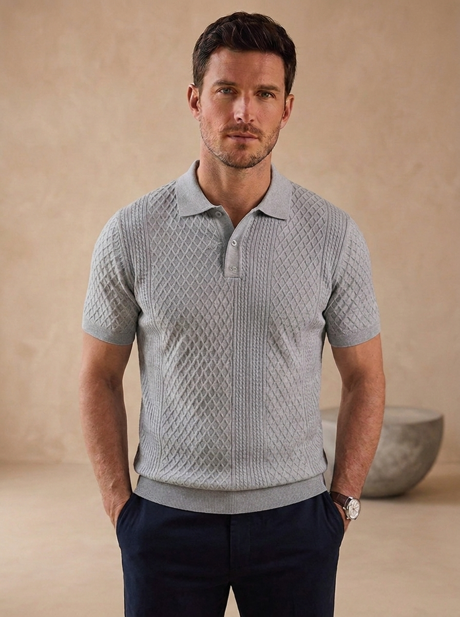 Men's Textured Button-Up Shirt Casual Fit Long Sleeve Collared Everyday