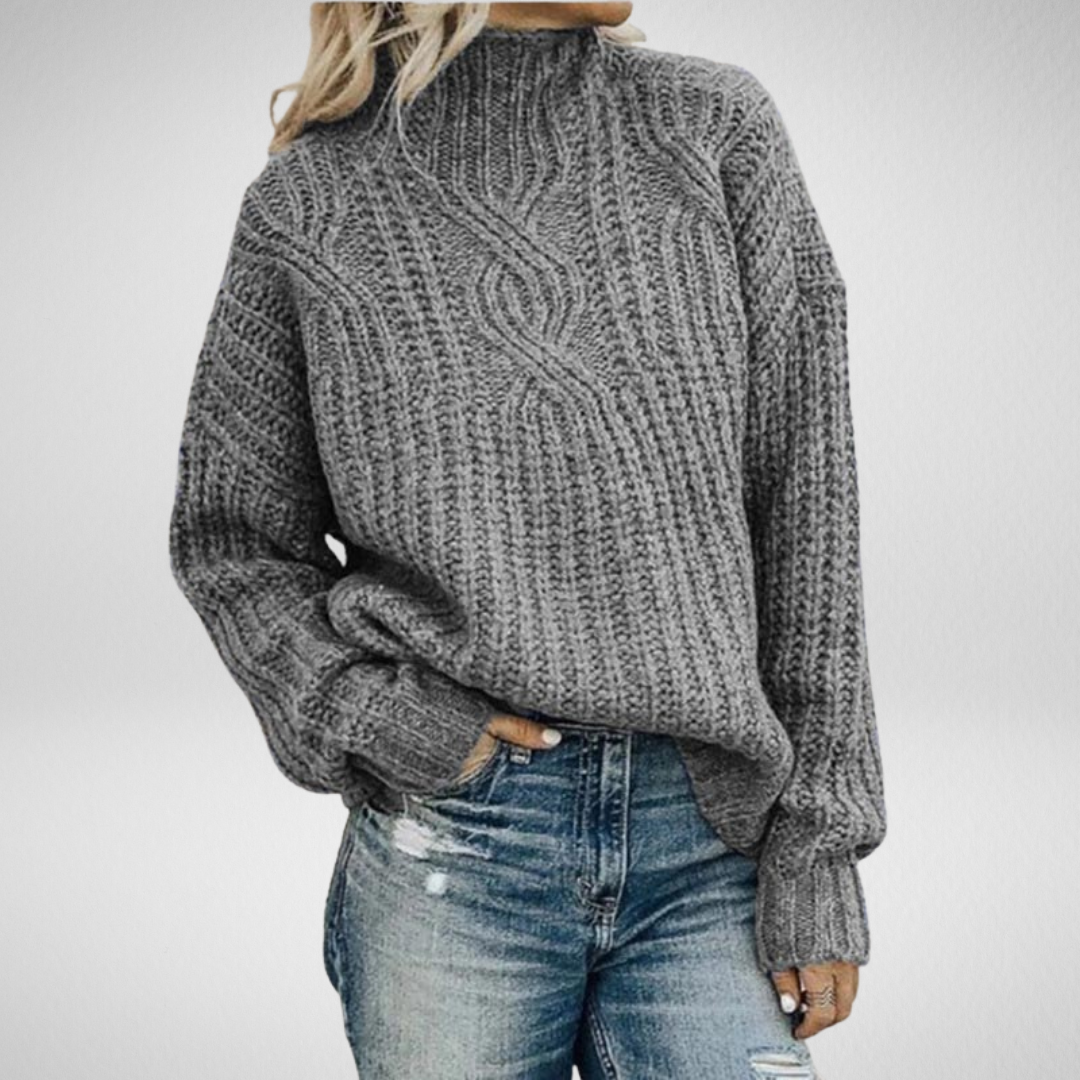 Women's Cable-Knit Pullover Sweater Cosy Relaxed Fit Long Sleeve Casual Everyday