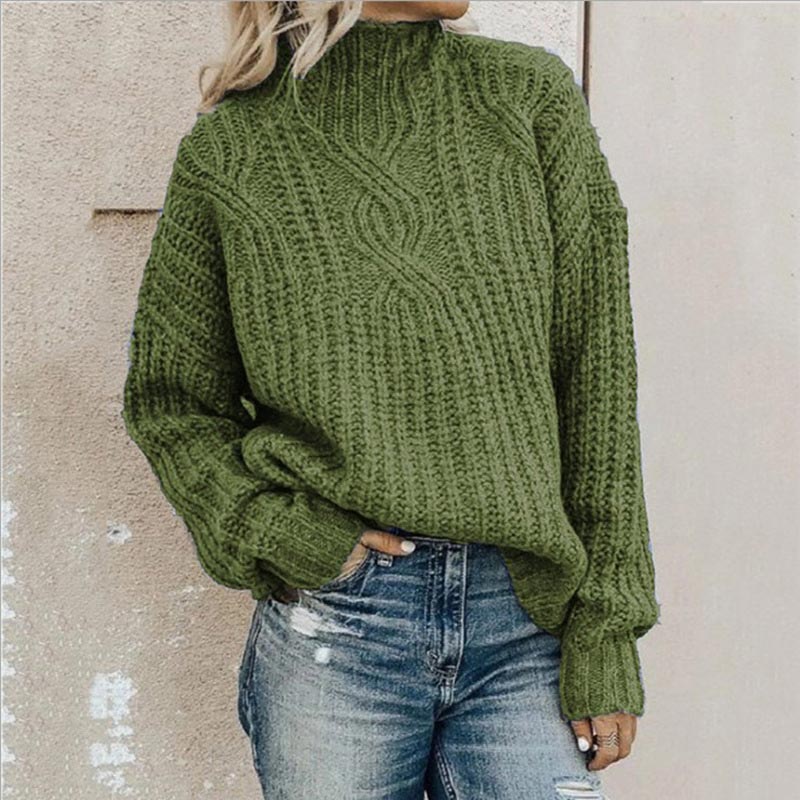 Women's Cable-Knit Pullover Sweater Cosy Relaxed Fit Long Sleeve Casual Everyday