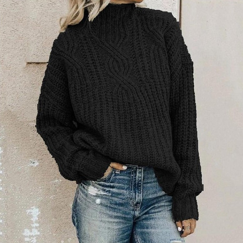 Women's Cable-Knit Pullover Sweater Cosy Relaxed Fit Long Sleeve Casual Everyday