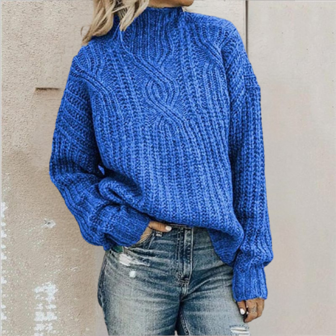 Women's Cable-Knit Pullover Sweater Cosy Relaxed Fit Long Sleeve Casual Everyday