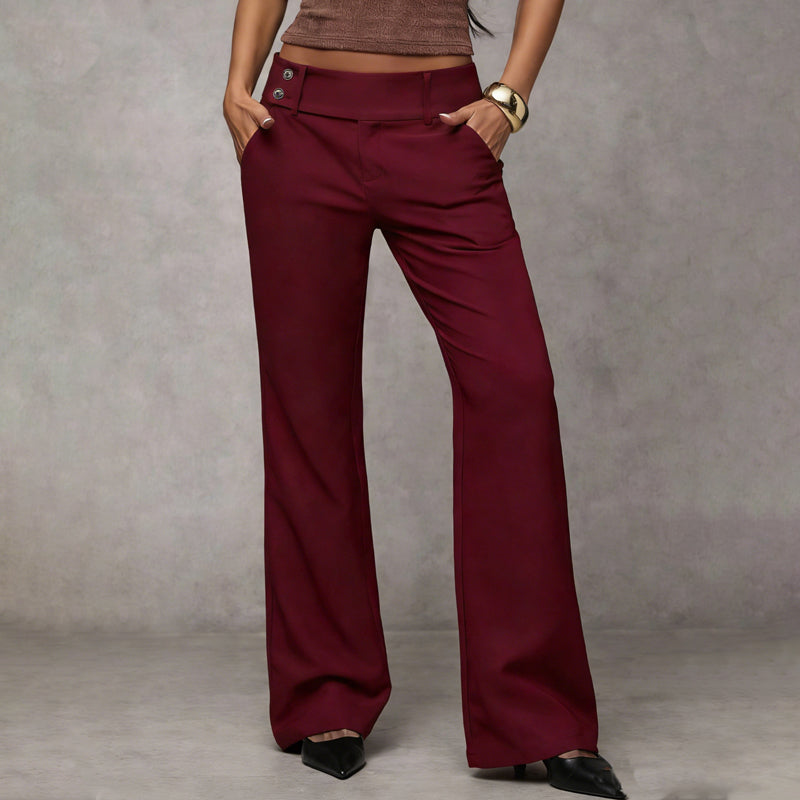 Women's High Waist Wide Leg Trousers Flared Fit Stylish Casual Everyday