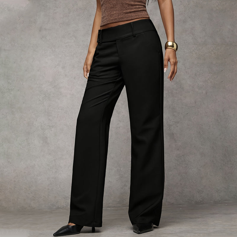 Women's High Waist Wide Leg Trousers Flared Fit Stylish Casual Everyday