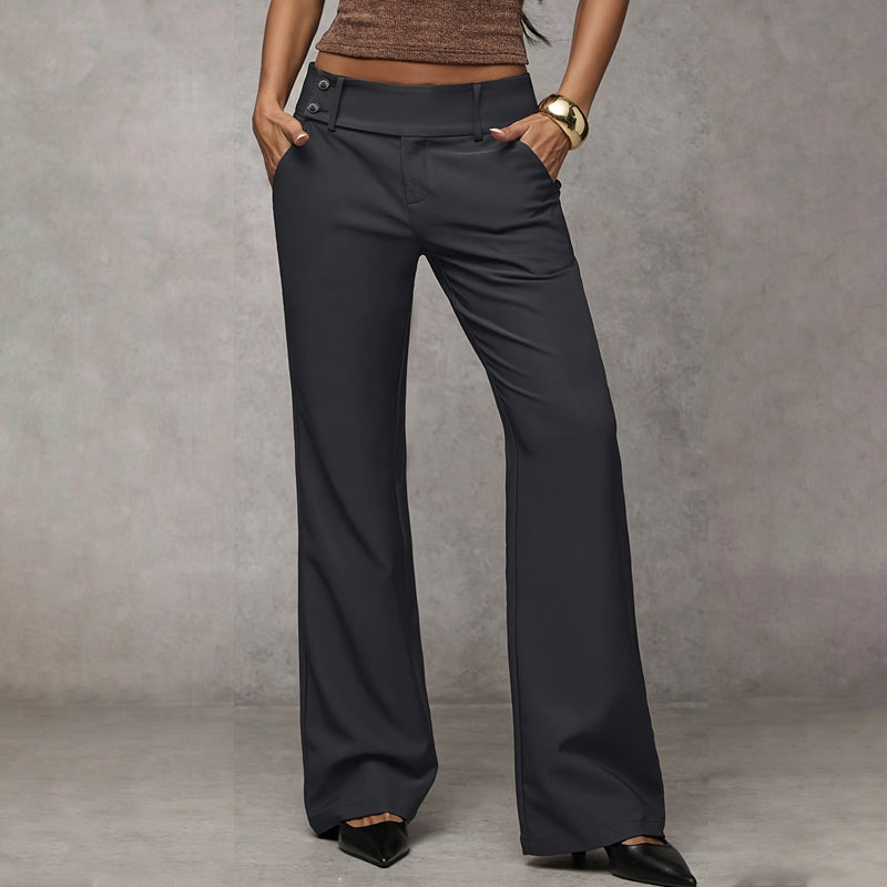 Women's High Waist Wide Leg Trousers Flared Fit Stylish Casual Everyday