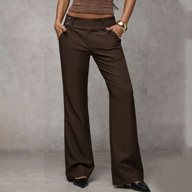 Women's High Waist Wide Leg Trousers Flared Fit Stylish Casual Everyday