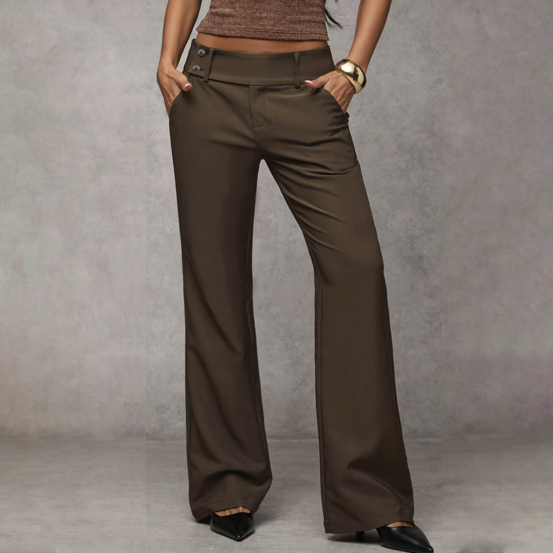 Women's High Waist Wide Leg Trousers Flared Fit Stylish Casual Everyday