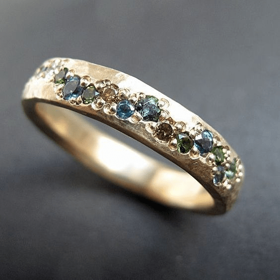Women's Vintage Multicolor Gold Ring Elegant Design Statement Accessory
