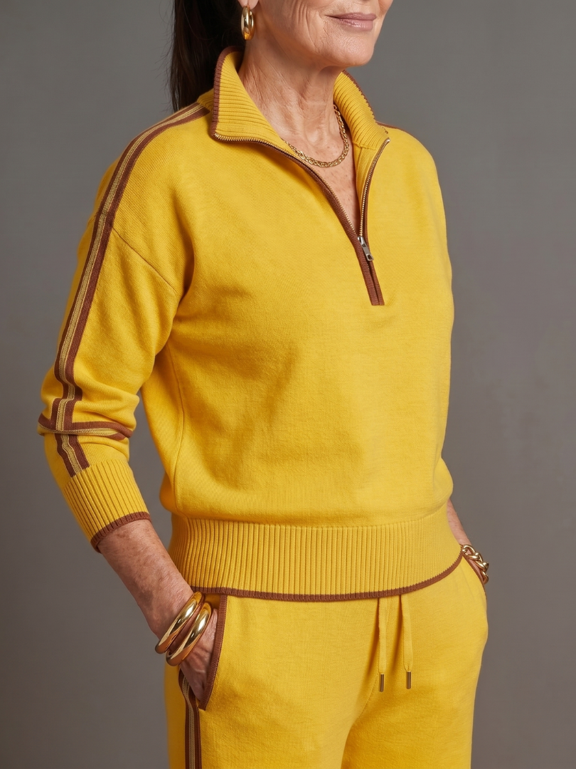 Women's Knit Lounge Set Half Zip Top and Wide Leg Pants

Women's Cosy Lounge Set Half Zip Top Relaxed Fit Wide Leg Pants