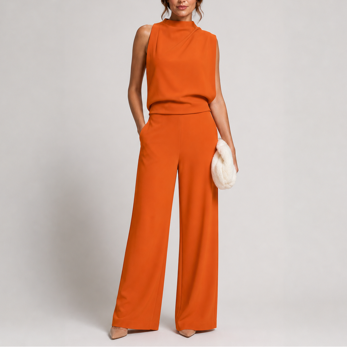 Women's Sleeveless Jumpsuit Wide-Leg Design Casual Stylish Everyday