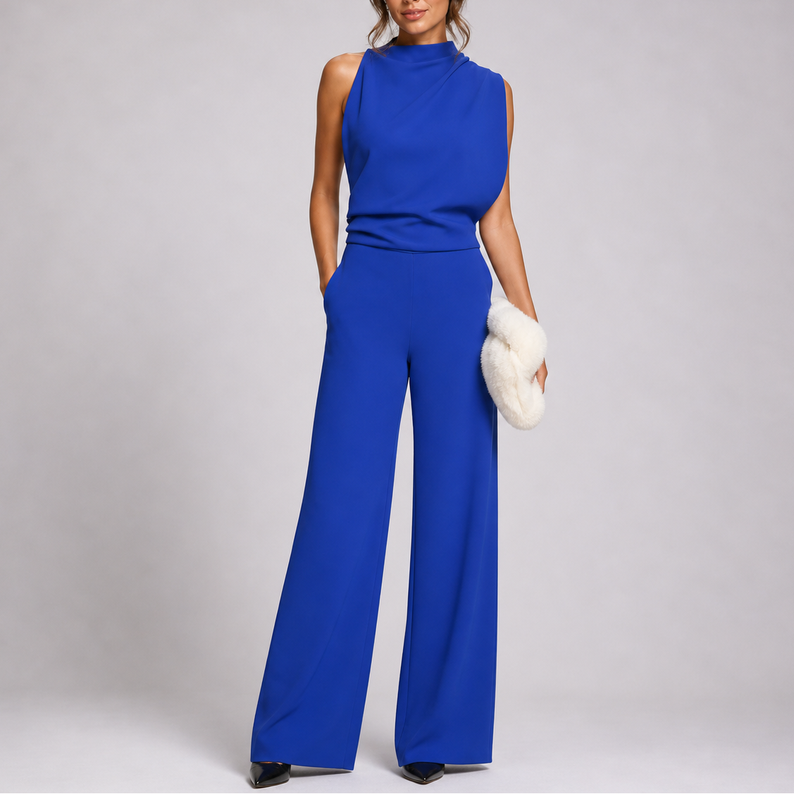 Women's Sleeveless Jumpsuit Wide-Leg Design Casual Stylish Everyday