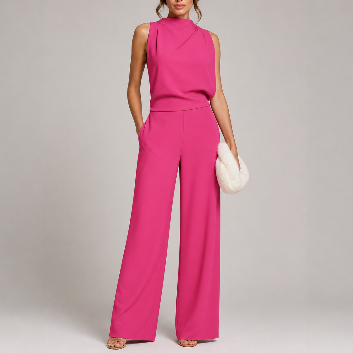 Women's Sleeveless Jumpsuit Wide-Leg Design Casual Stylish Everyday